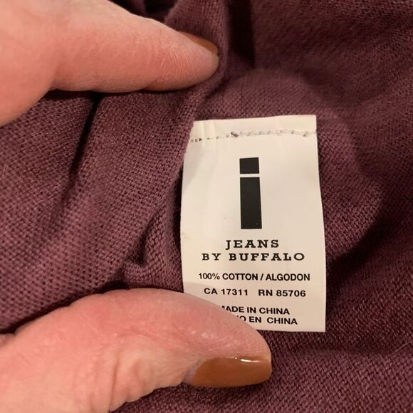 Buffalo David Bitton Tunic Top Purple L/S Mini-Pocket V-Neck Loose Wmn Sz L NWT - Picture 12 of 13